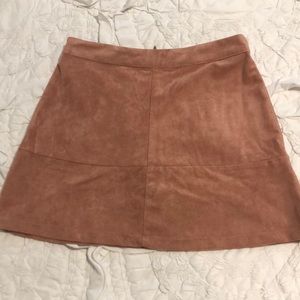 Pink suede skirt
